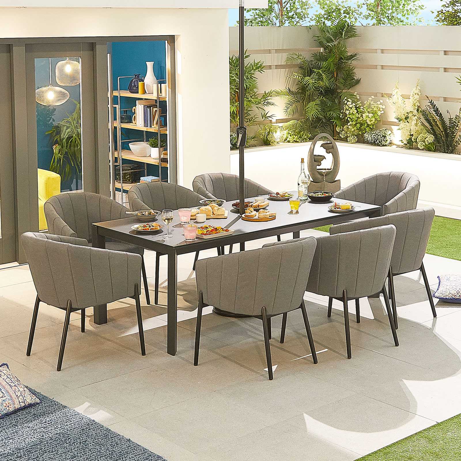 Edge Outdoor Fabric 8 Seat Rectangular Dining Set by Nova