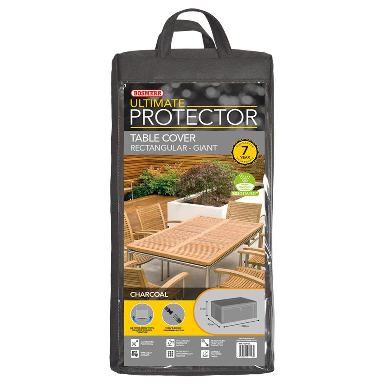 Bosmere Ultimate Protector Outdoor Furniture Cover for Giant Table 260cm x 110cm x 71cm