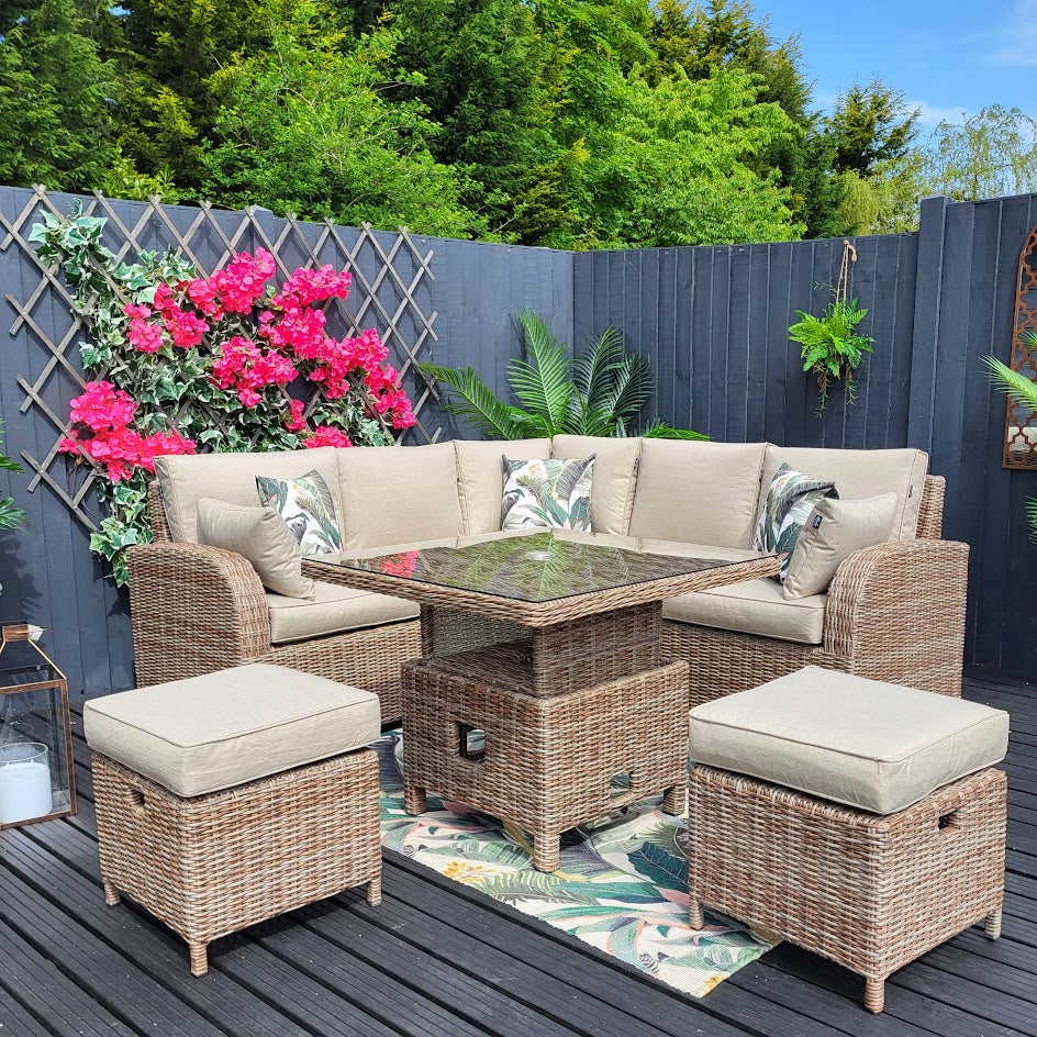 Rattan garden furniture small shop corner