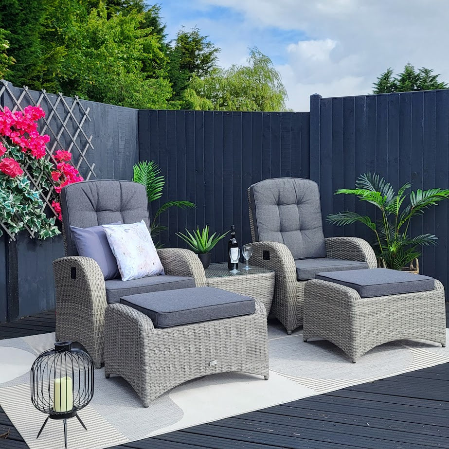 Outdoor Reclining Bistro Set in Grey - Bowness By Vila