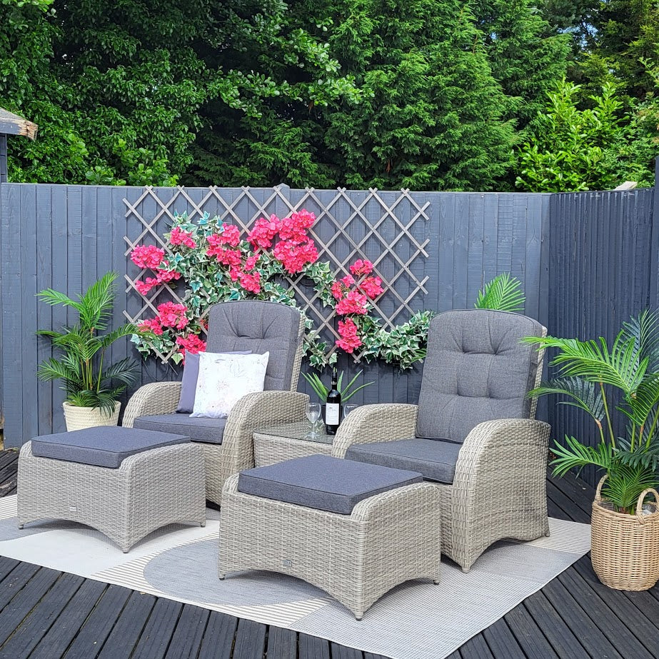 Outdoor Reclining Bistro Set in Grey - Bowness By Vila