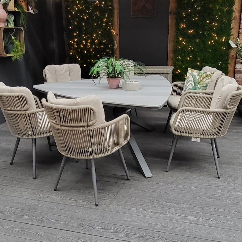 Edison 6 Seat Triangle Dining Set | Garden Impressions