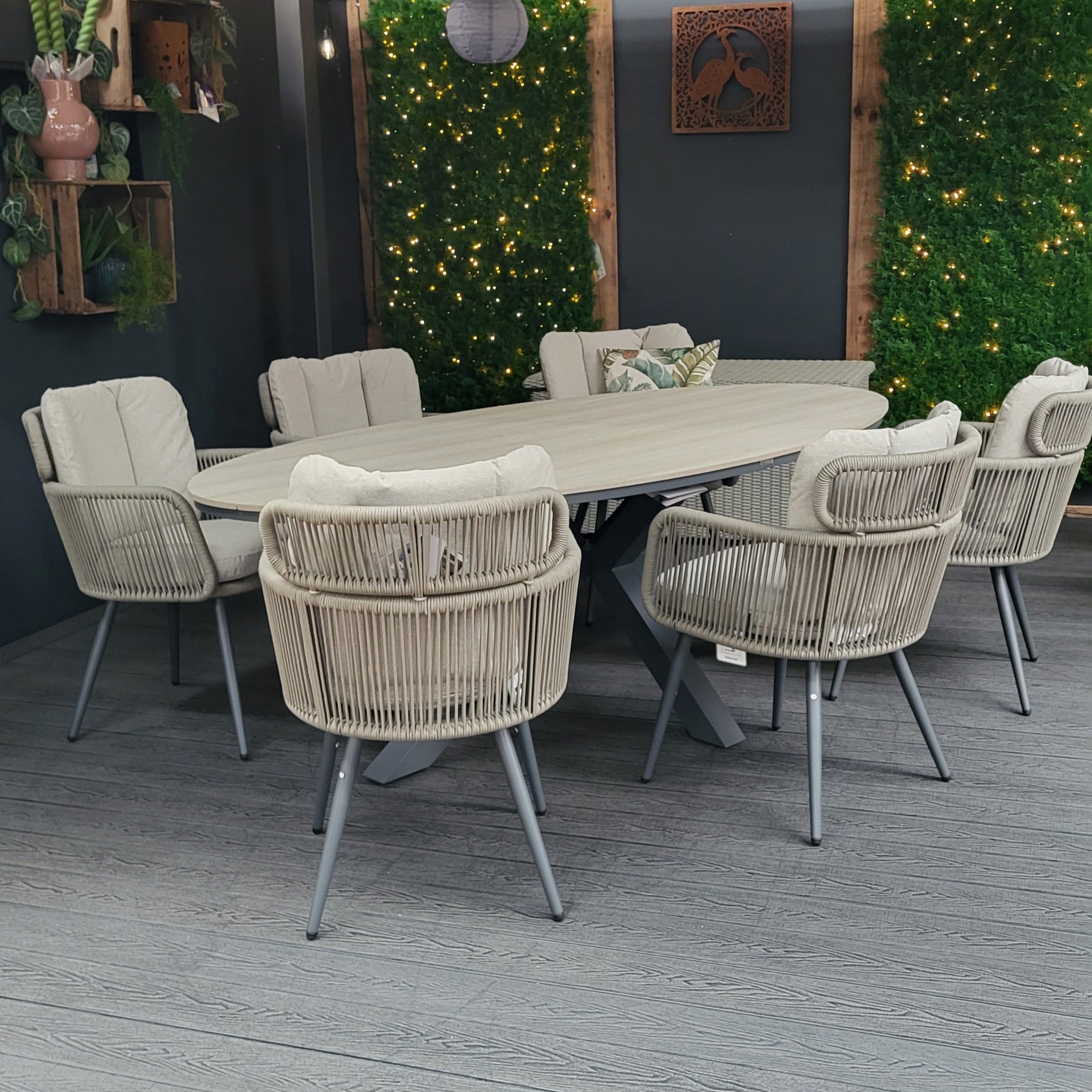 Edison 6 Seat Oval Dining Set | Garden Impressions