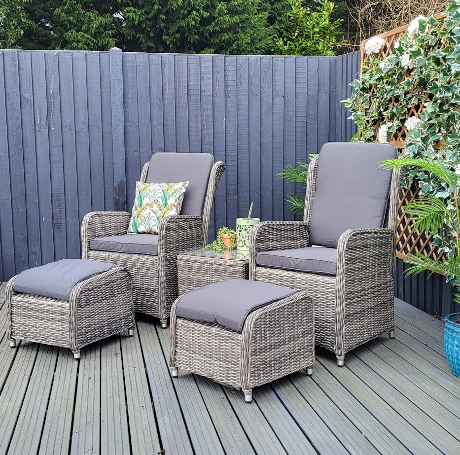 Reclining Bistro Set in Grey - Seville By Katie Blake