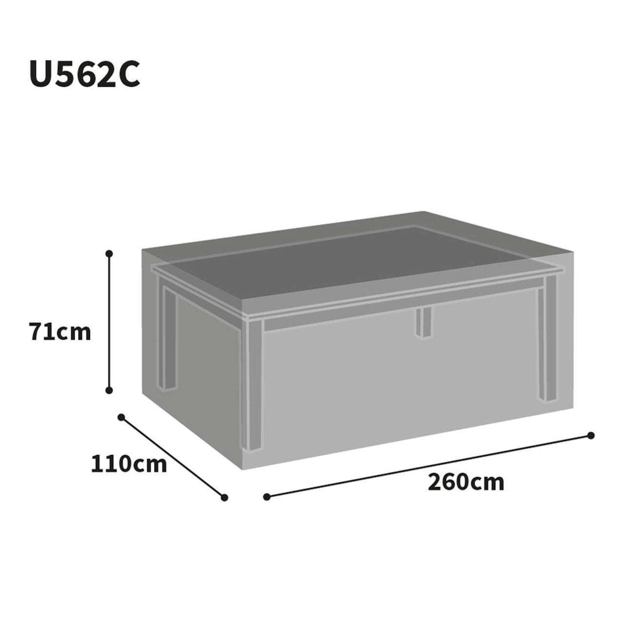 Bosmere Ultimate Protector Outdoor Furniture Cover for Giant Table 260cm x 110cm x 71cm