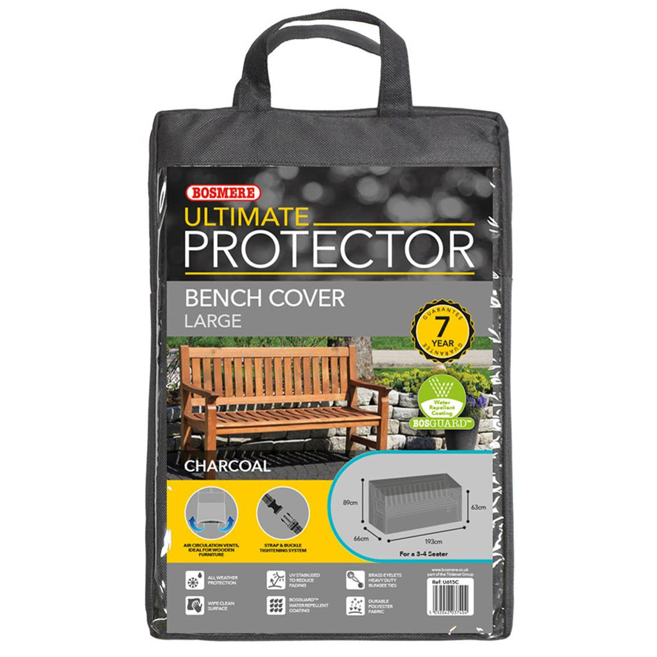 Capa protetora para móveis de exterior Bosmere Ultimate Protector para conjunto de banco/bistrô grande L193cm x P66cm x A89cm