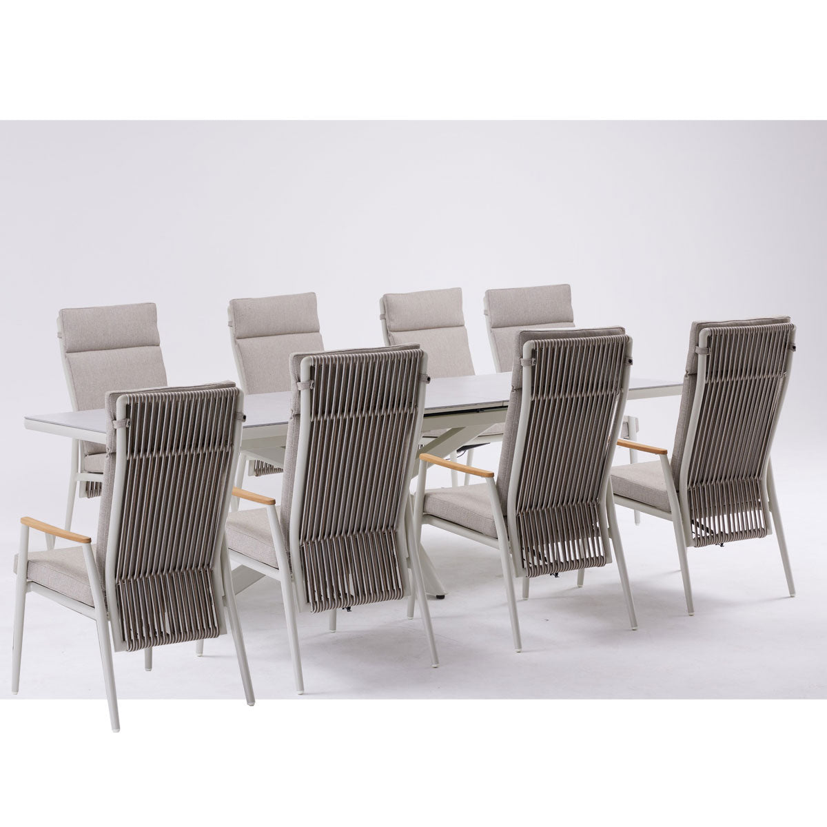 Outdoor 8 Seat Reclining Dining Set - Arnside By Vila