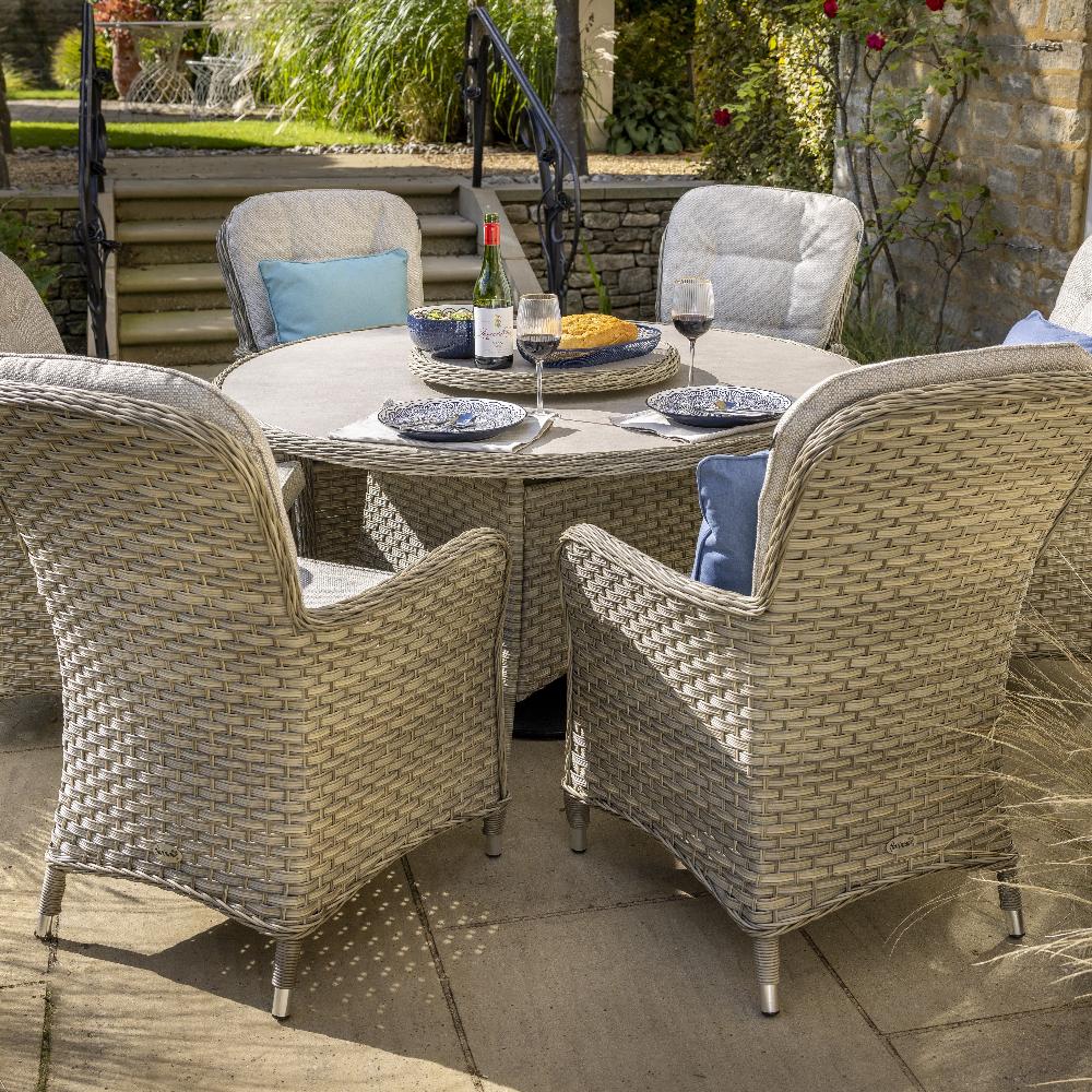 Outdoor 6 Seat Round Dining Set - Eton By Hartman