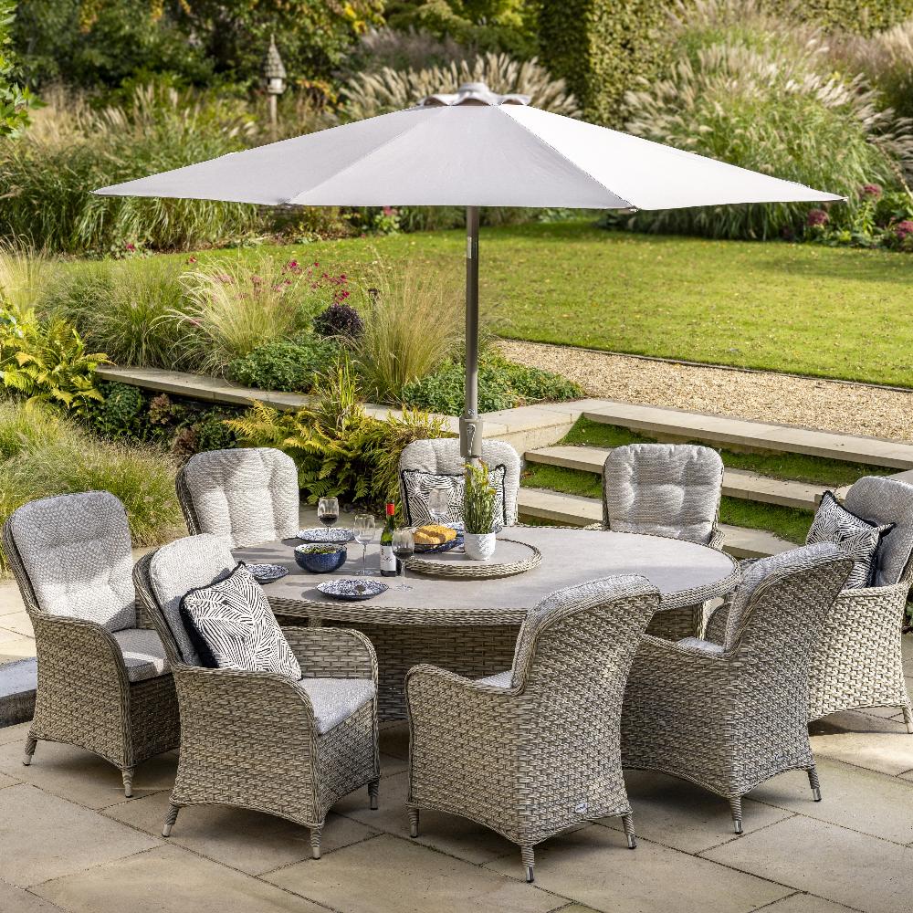 Outdoor 8 Seat Elliptical Dining Set - Eton By Hartman