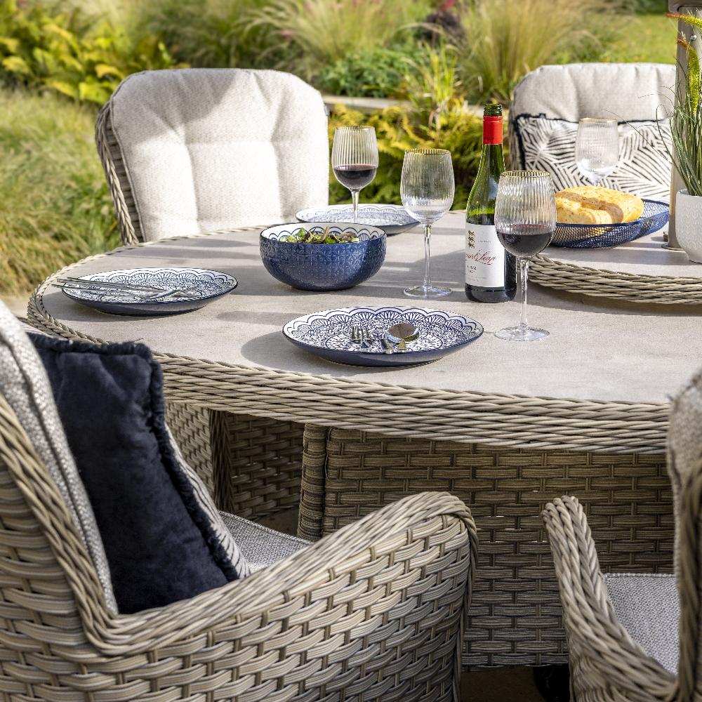 Outdoor 8 Seat Elliptical Dining Set - Eton By Hartman