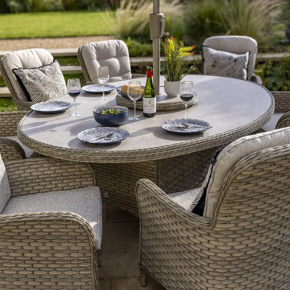 Outdoor 8 Seat Elliptical Dining Set - Eton By Hartman