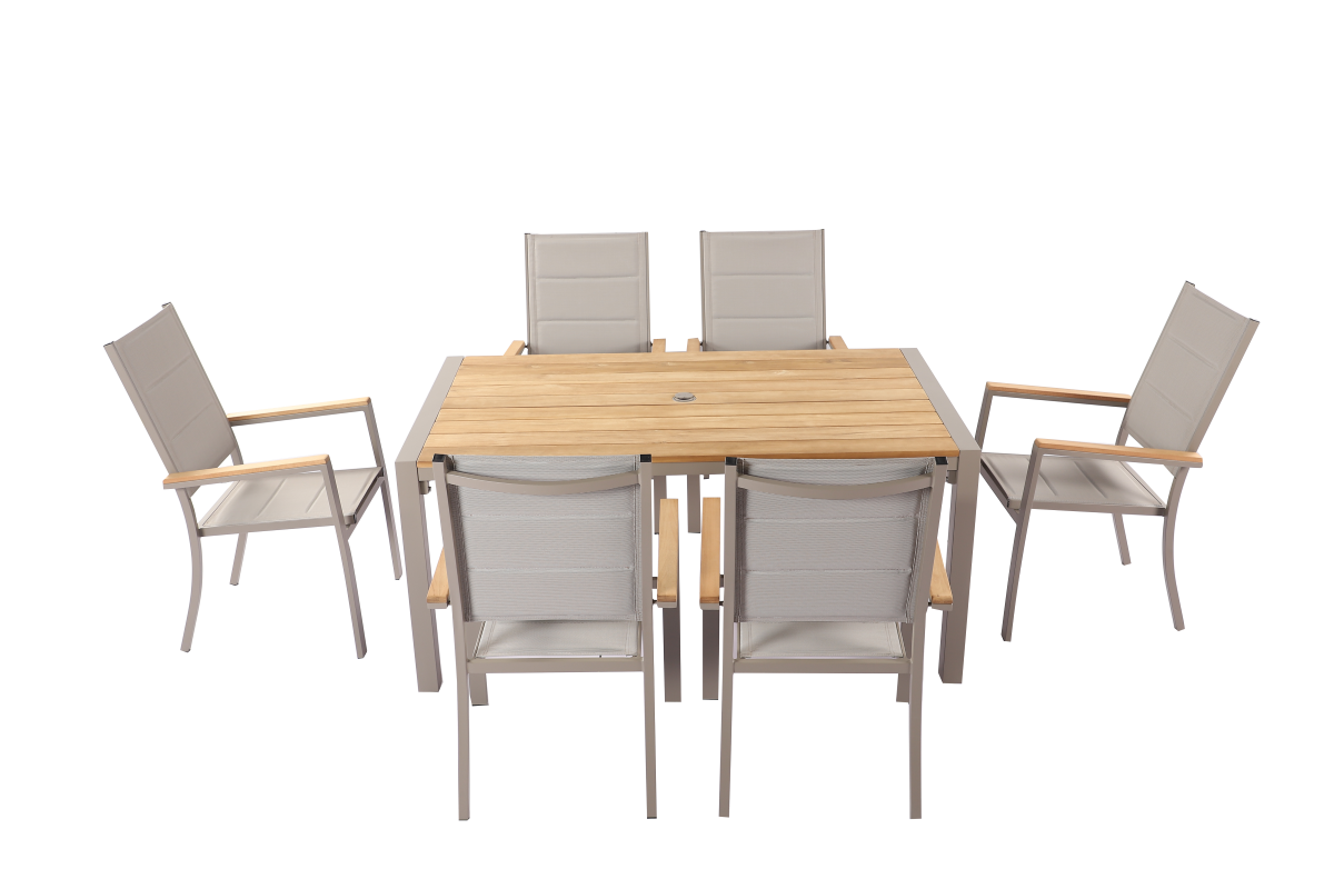 Outdoor 6 Seat Rectangular Dining Set | Ezra By Hartman