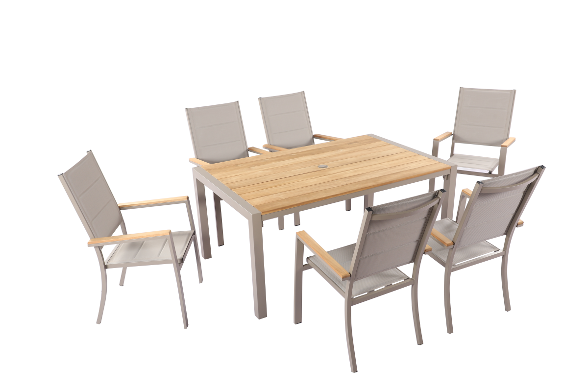 Outdoor 6 Seat Rectangular Dining Set | Ezra By Hartman