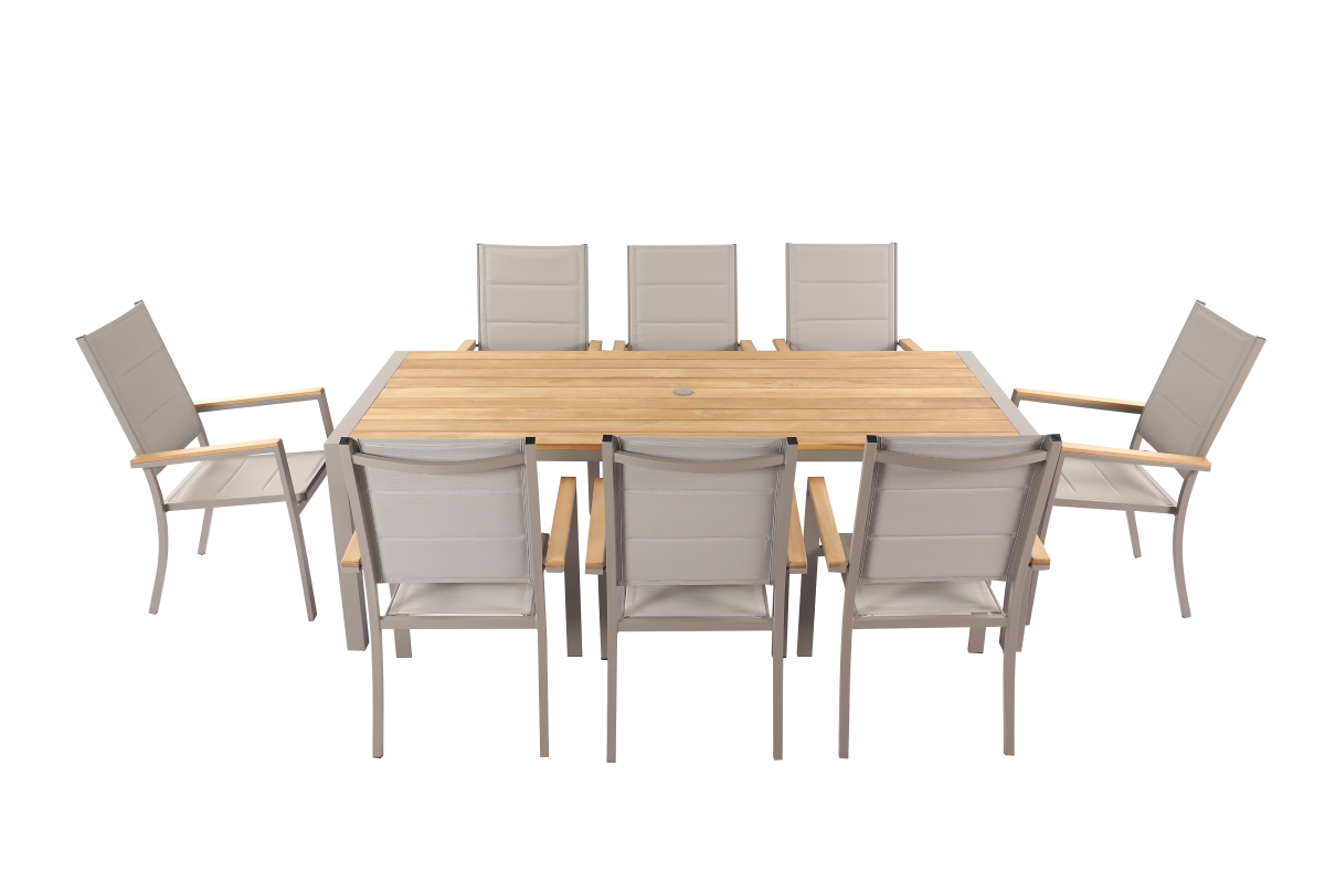 Outdoor 8 Seat Rectangular Dining Set | Ezra By Hartman