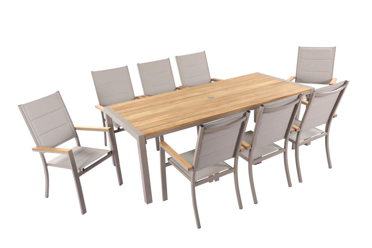 Outdoor 8 Seat Rectangular Dining Set | Ezra By Hartman