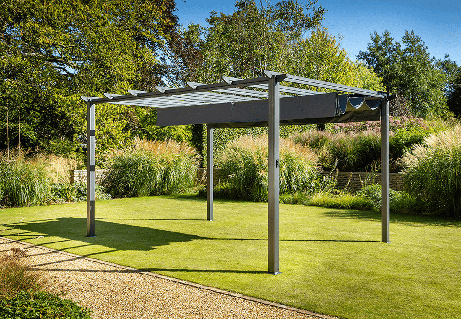 Roma Pergola 4m x 3m in Grey | Hartman