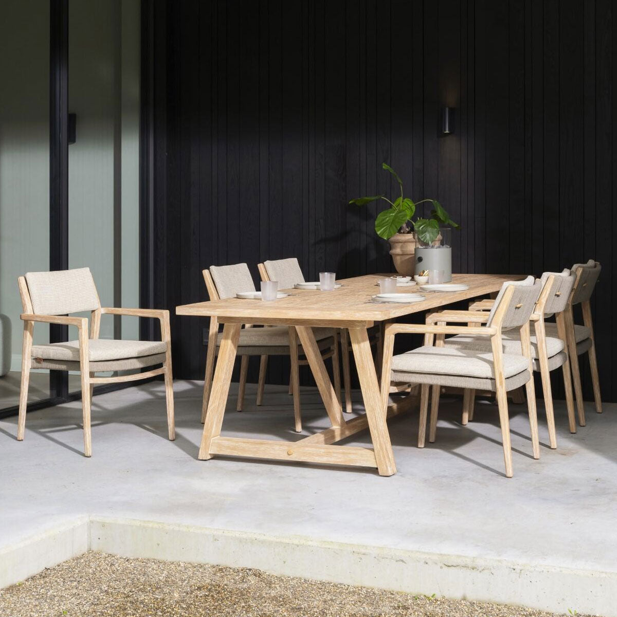 Julia 6 Seat Outdoor Dining Set with Noah Teak Table | 4 Seasons Outdoor