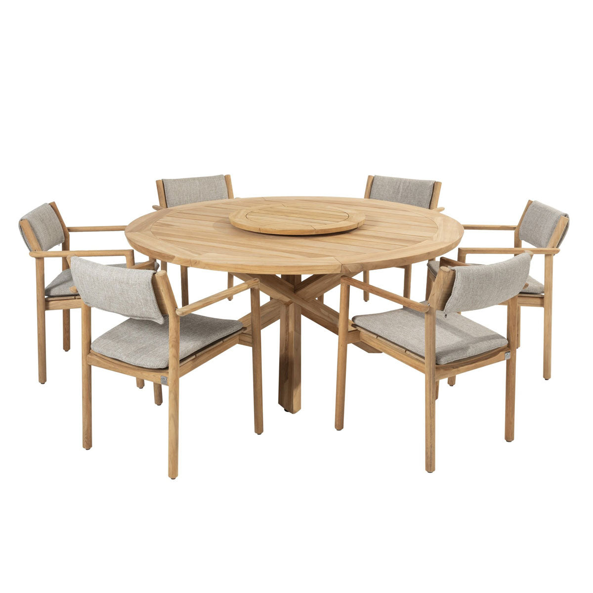 Levi 6 Seat Dining with 160cm Prado & Lazy Susan | 4 Seasons Outdoor