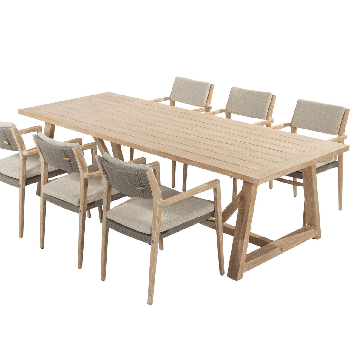 Julia 6 Seat Outdoor Dining Set with Noah Teak Table | 4 Seasons Outdoor