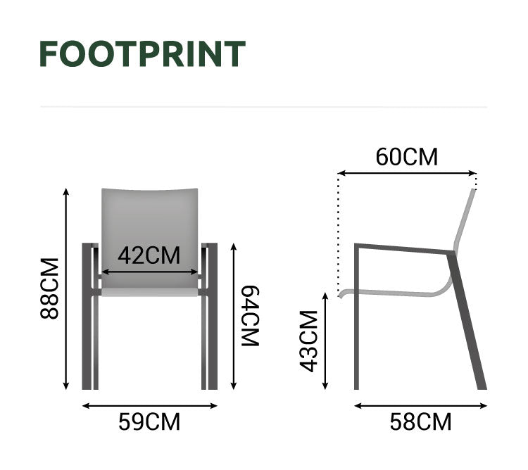 Roma Outdoor Dining Chair (Pack of 4 or 6) in Grey | Nova