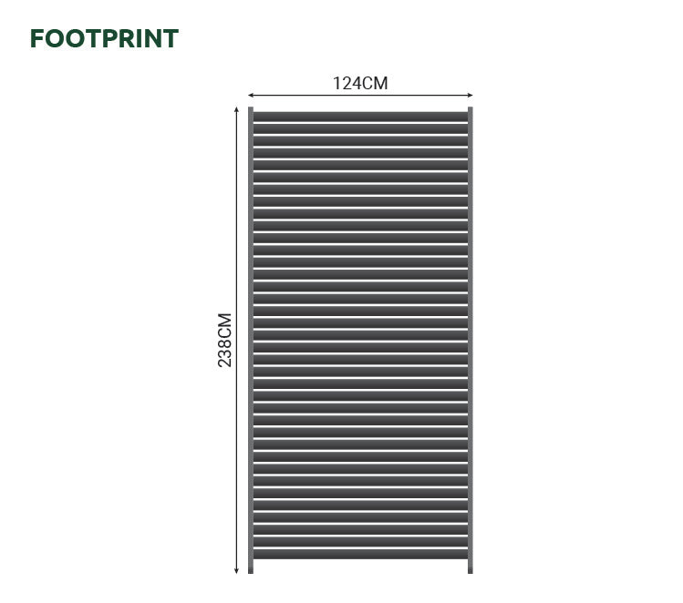 Aluminium Louvre Side Panel - 1.33m x Single Panel for Titan Pergola By Nova- Grey