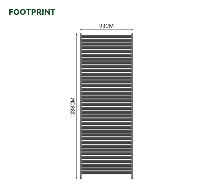 Aluminium Louvre Side Panel - 1.0m x Single Panel for Titan Pergola By Nova- Grey