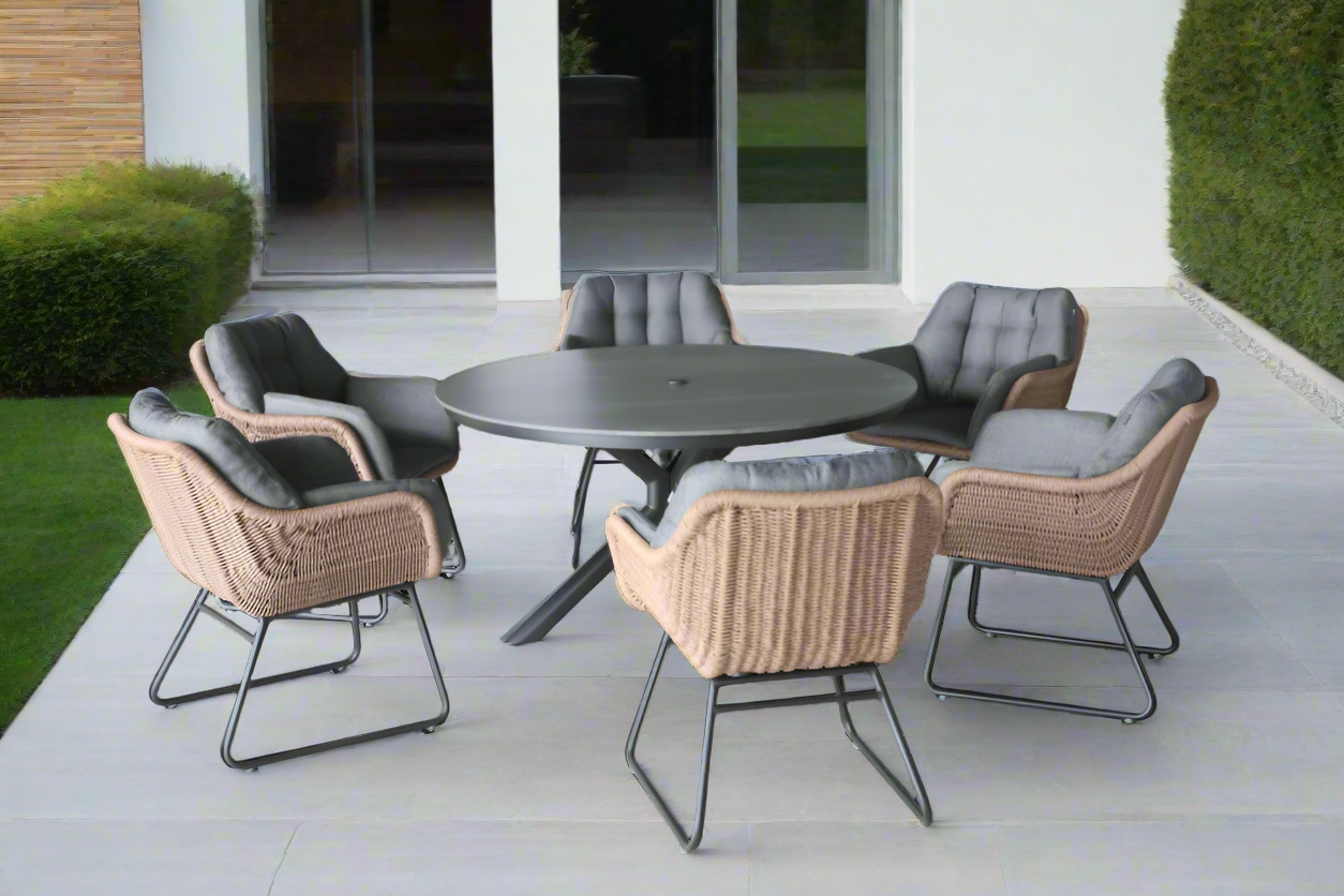 Outdoor 6 Seat Dining Set - Rayo By Hartman