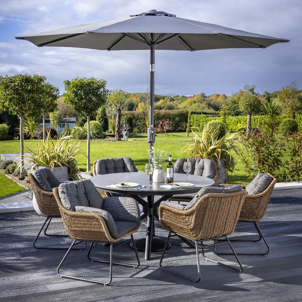 Outdoor 6 Seat Dining Set - Rayo By Hartman