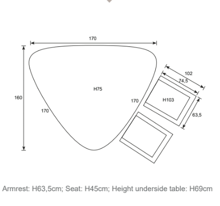 Edison 6 Seat Triangle Dining Set with Biola Chairs | Garden Impressions