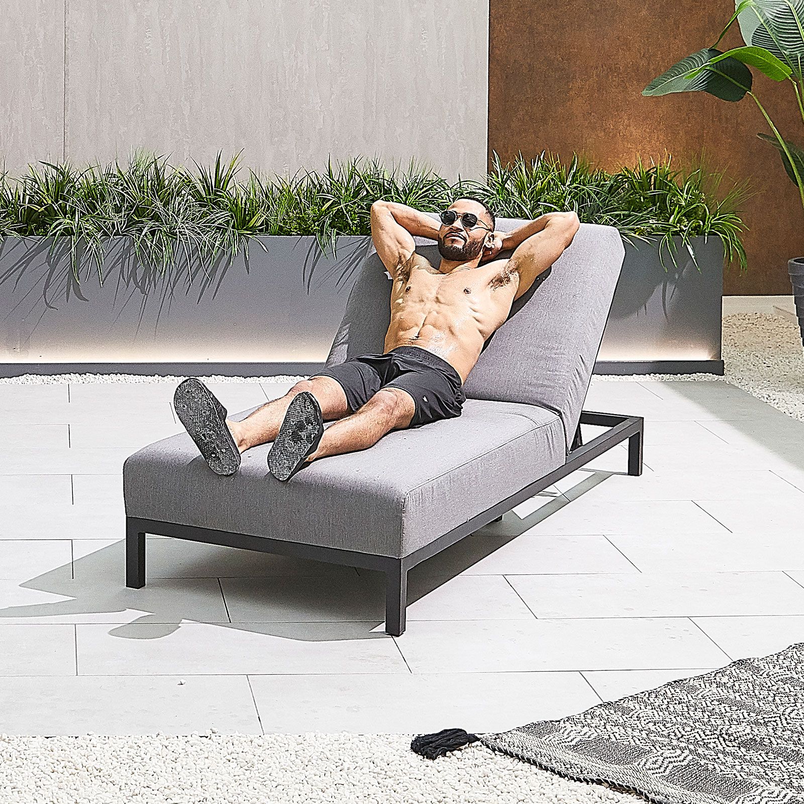 Sunny Outdoor Fabric Sun Lounger by Nova