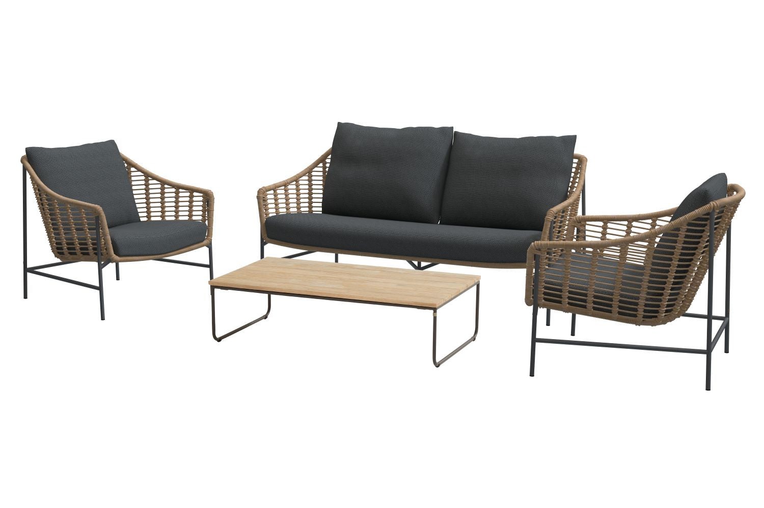 Timor Outdoor Lounge Set with Axel 110cm Coffee Table | 4 Seasons Outdoor