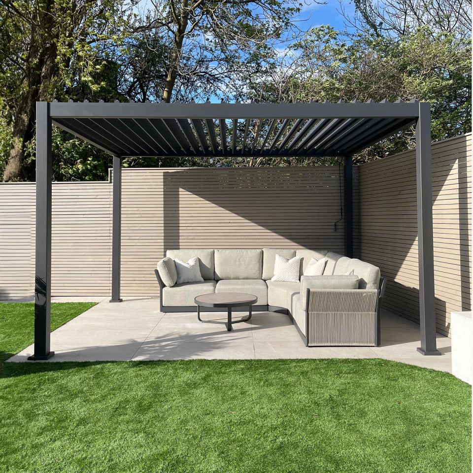 Aluminium 4m x 3.6m Pergola Grey - Titan By Nova