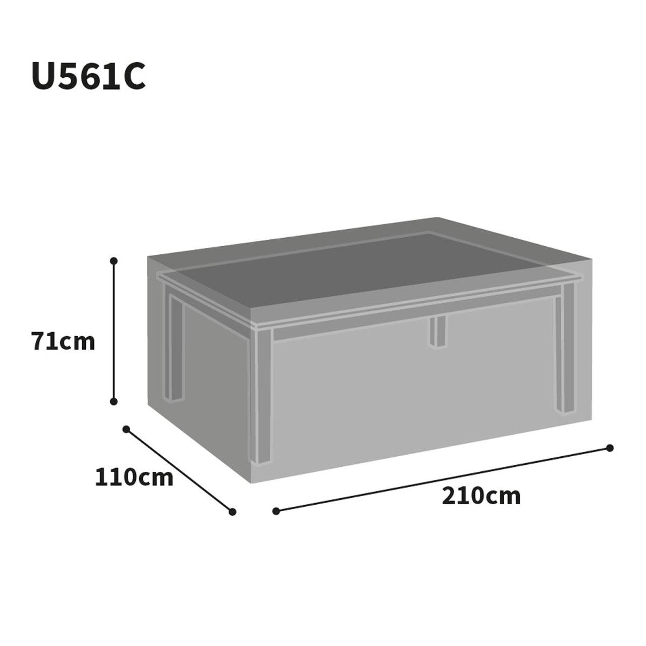 Bosmere Ultimate Protector Outdoor Furniture Cover for Extra Large Table 110cm x 210cm