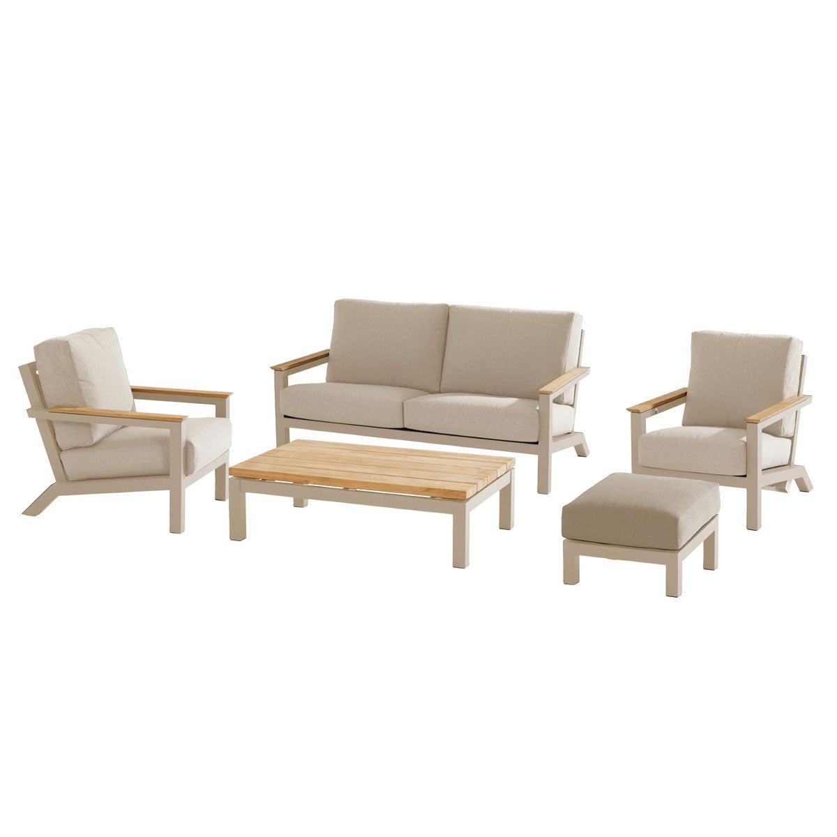 Capitol Outdoor Luxury Lounge Set in Latte by 4 Seasons Outdoor