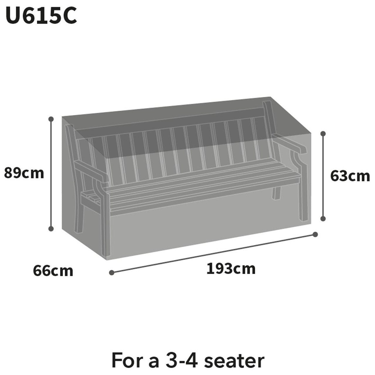 Capa protetora para móveis de exterior Bosmere Ultimate Protector para conjunto de banco/bistrô grande L193cm x P66cm x A89cm