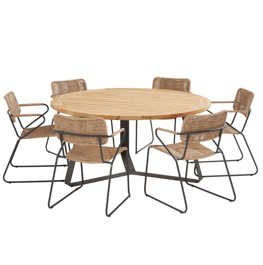 Swing 6 Seat Outdoor Dining with Basso 160cm Table | 4 Seasons Outdoor