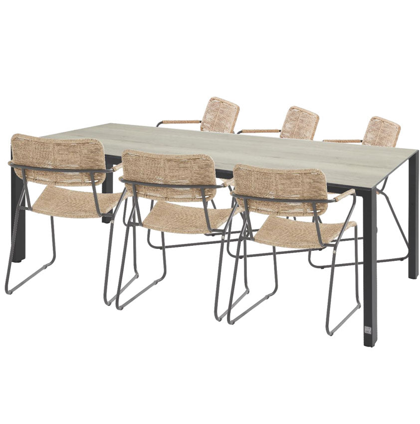 Swing 6 Seat Outdoor Dining with Goa 160cm Table | 4 Seasons Outdoor