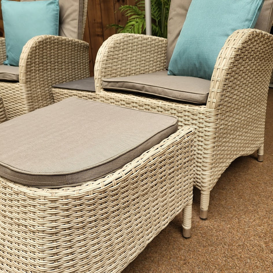 Outdoor Reclining Bistro Set in Natural - Ambleside by Vila